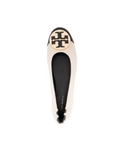 Tory Burch Black And New Cream Claire Pointed Ballerina -Tory Burch a9360f04d64cf73d41da7ff03c92cf85