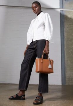 Tory Burch Perry Small Triple Compartment Tote - Handbag - Light Umber