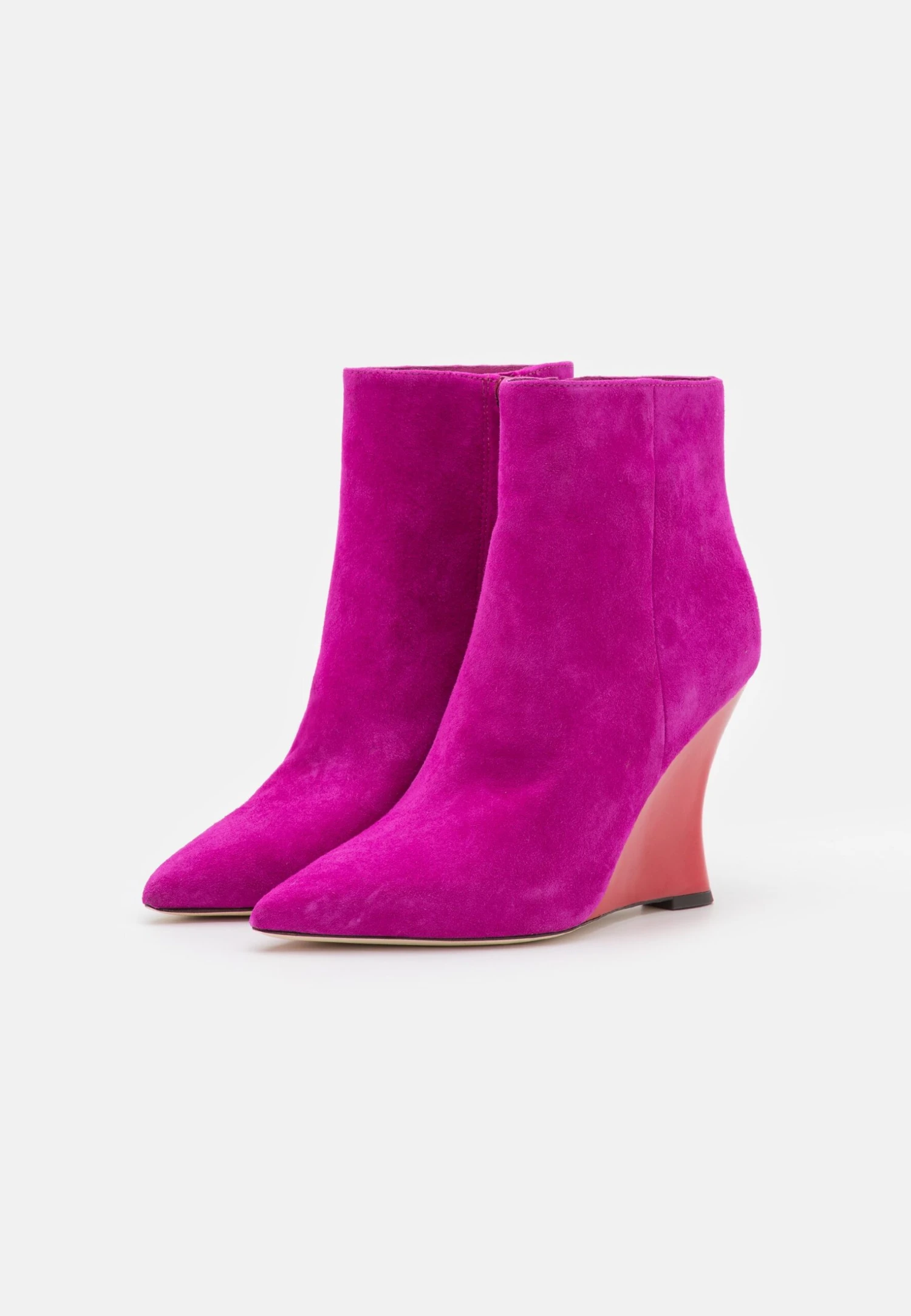Tory Burch Sculpted Wedge - Wedge Ankle Boots - Fuchsia/Triple Red 3 Tory Burch Sculpted Wedge - Wedge Ankle Boots - Fuchsia/Triple Red - Image 3