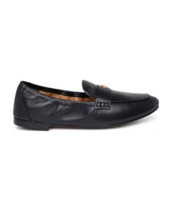 Tory Burch Black Leather Ballet Loafers