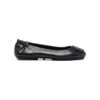 Tory Burch Minnie Ballerina Shoes With Logo Plaque In Black Leather Woman