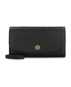 Tory Burch Robinson Leather Wallet On Chain