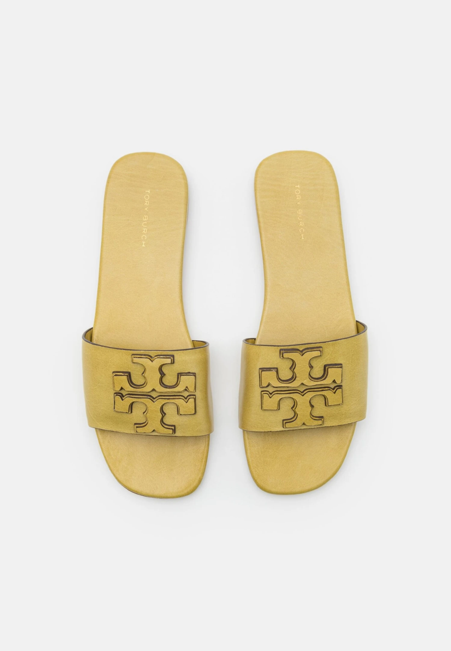 Tory Burch Double Stack Logo Slide - Mules - Roasted Pistachio 5 Tory Burch Double Stack Logo Slide - Mules - Roasted Pistachio - Image 5