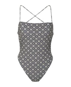 Tory Burch Monogram Print Swimsuit
