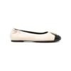 Tory Burch White Ballet Flats With Metal Logo Detail In Leather Woman