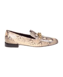 Tory Burch Python Print Leather Loafers