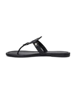 Tory Burch Black Leather Miller Sandals -Tory Burch dd78608b37a7edbfdacf6fb2a696f110