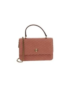 Tory Burch Kira Moto Quilt Mini Top Handle Chain Wallet