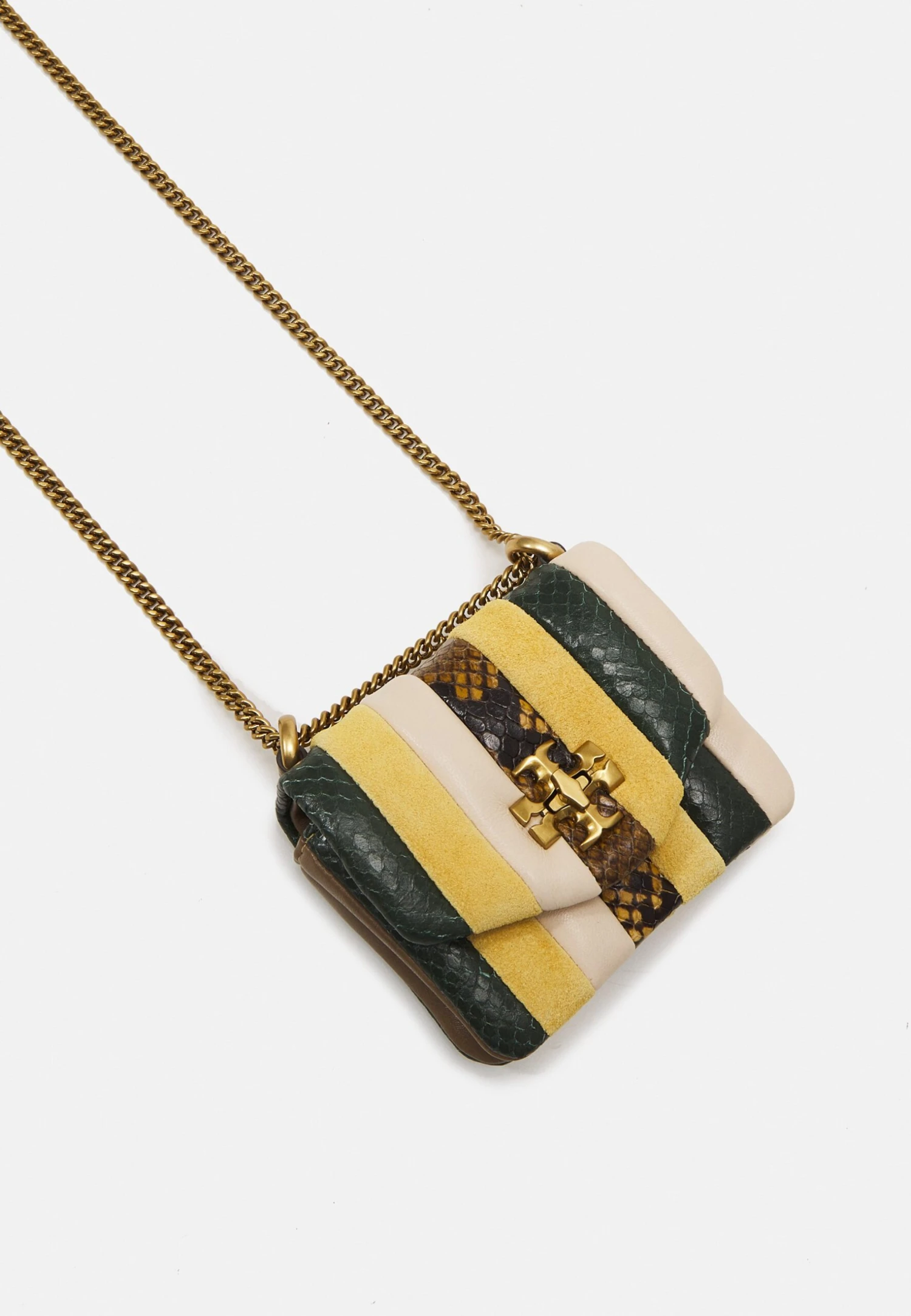 Tory Burch Kira Exotic Stripe Nano Bag - Across Body Bag - Yellow/Multi 4 Tory Burch Kira Exotic Stripe Nano Bag - Across Body Bag - Yellow/Multi - Image 4