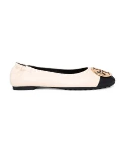 Tory Burch Claire Two-color Leather Ballet Flats