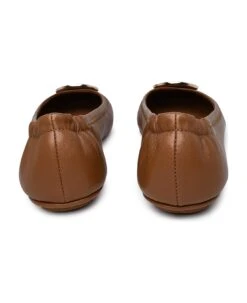 Tory Burch Brown Leather Claire Ballet Flats -Tory Burch eae09896f5b73223b5d97cdc9f935e47