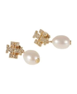 Tory Burch Kira Pave Pearl Drop Earrings