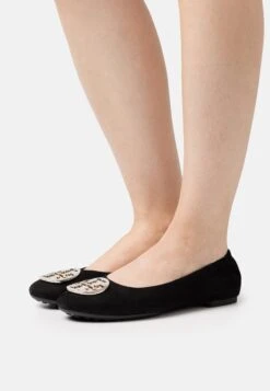 Tory Burch New Logo Ballet - Ballet Pumps - Black/Gold/Silver