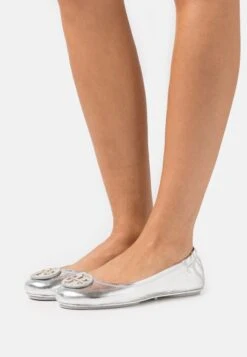 Tory Burch 10 Tory Burch Minnie Travel Ballet - Ballet Pumps - Silver