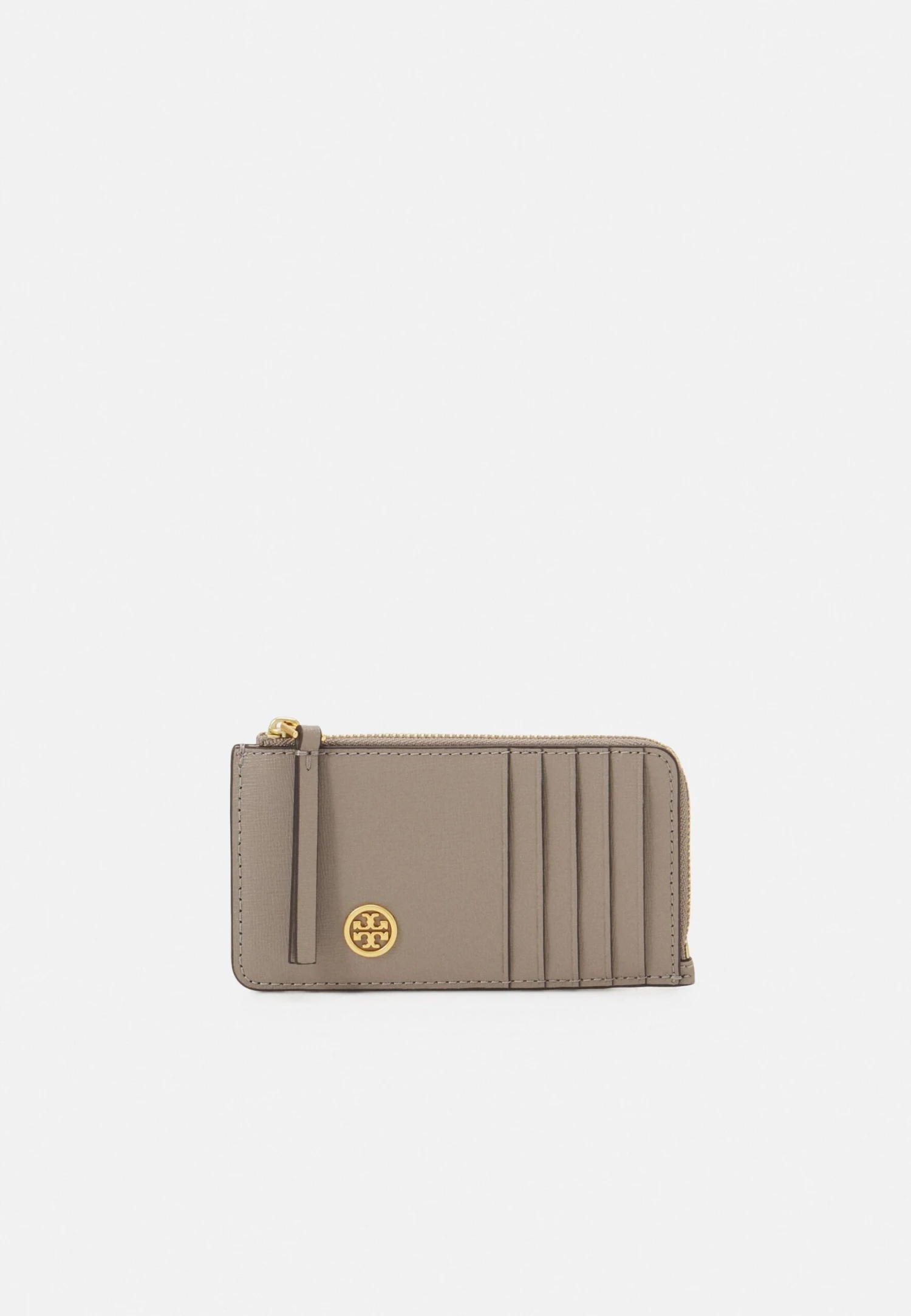 Tory Burch Robinson Top Zip Card Case - Wallet - Gray Heron 1 Tory Burch Robinson Top Zip Card Case - Wallet - Gray Heron