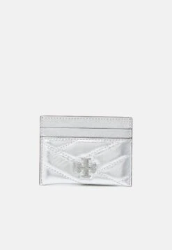Tory Burch Kira Chevron Pave Logo Card Case - Wallet - Silver