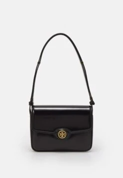 Tory Burch Robinson Spazzolato Convertible Shoulder Bag - Across Body Bag - Black