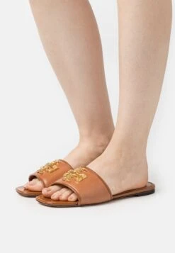 Tory Burch Eleanor Slide - Mules - Bourbon/Gold