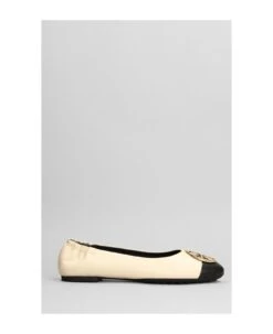 Tory Burch Ballet Flats In Beige Leather